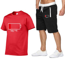 Load image into Gallery viewer, 2019 New Men Fashion Two Pieces Sets T Shirts+Shorts Suit Men Summer Tops Tees Fashion Tshirt High Quality men clothing
