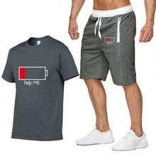 Load image into Gallery viewer, 2019 New Men Fashion Two Pieces Sets T Shirts+Shorts Suit Men Summer Tops Tees Fashion Tshirt High Quality men clothing