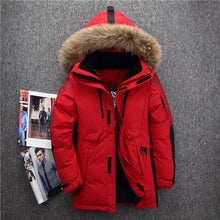 Load image into Gallery viewer, -40 degree cold resistant Russia winter jacket men top quality genuine fur collar thick warm  white duck down men&#39;s winter coat