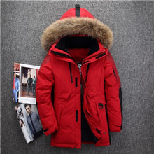 Load image into Gallery viewer, -40 degree cold resistant Russia winter jacket men top quality genuine fur collar thick warm  white duck down men&#39;s winter coat