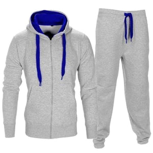 Adisputent Tracksuit Men 2019 Autumn Sportwear Fashion Mens Hip Hop Set 2PC Zipper Hooded Sweatshirt Jacket+Pant  Suit